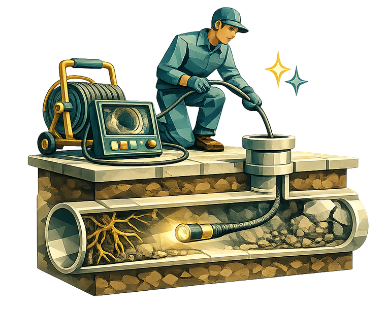 Sewer Line Inspection illustration