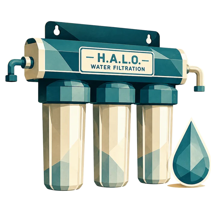H.A.L.O. whole-home water filtration illustration