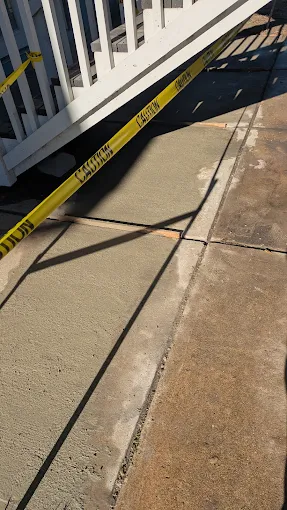 Concrete poured back after a line repair