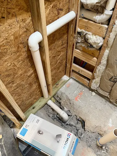 Plumbed right behind the walls