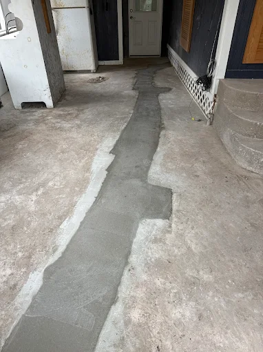 Concrete patched after an under-slab repipe