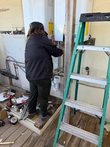 Austin on a tankless water heater install