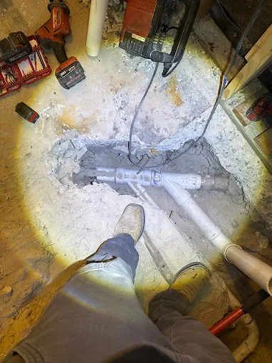 Under-slab drain repair