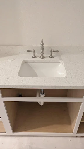New vanity, faucet & drain