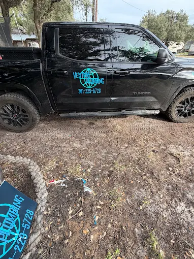 The Venture Plumbing truck, on the job